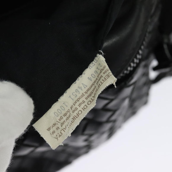 BOTTEGA VENETA INTRECCIATO Waist bag Leather Black Auth MX365