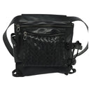 BOTTEGA VENETA INTRECCIATO Waist bag Leather Black Auth MX365-13