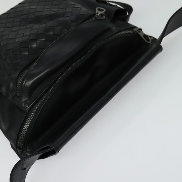 BOTTEGA VENETA INTRECCIATO Waist bag Leather Black Auth MX365