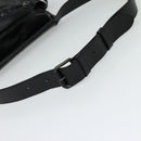 BOTTEGA VENETA INTRECCIATO Waist bag Leather Black Auth MX365-7