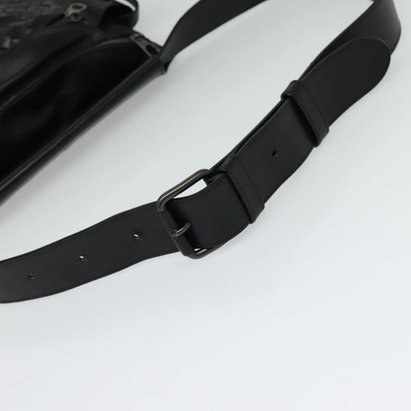 BOTTEGA VENETA INTRECCIATO Waist bag Leather Black Auth MX365