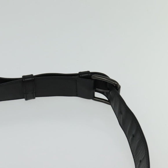 BOTTEGA VENETA INTRECCIATO Waist bag Leather Black Auth MX365