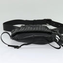 BOTTEGA VENETA INTRECCIATO Waist bag Leather Black Auth MX365-5