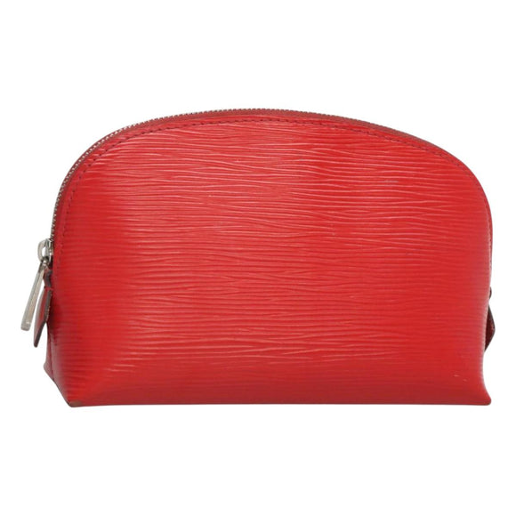 LOUIS VUITTON Epi Pochette Cosmetic PM Pouch Red M41114 LV Auth MX388