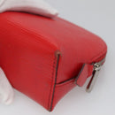 LOUIS VUITTON Epi Pochette Cosmetic PM Pouch Red M41114 LV Auth MX388-15
