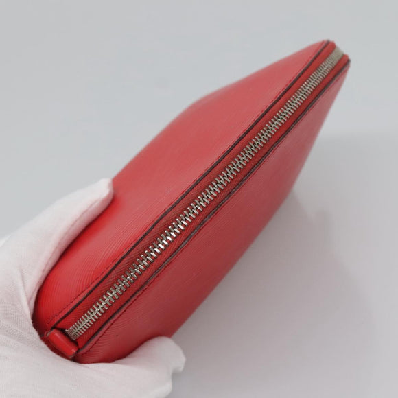 LOUIS VUITTON Epi Pochette Cosmetic PM Pouch Red M41114 LV Auth MX388