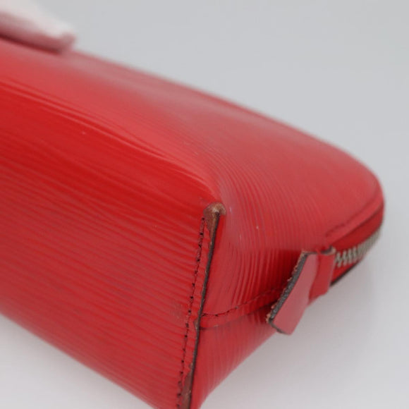 LOUIS VUITTON Epi Pochette Cosmetic PM Pouch Red M41114 LV Auth MX388