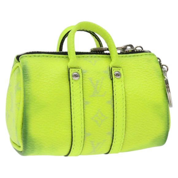 LOUIS VUITTON Taigalama Porte Cles Mini Keepall Charm Yellow M01048 Auth MX390