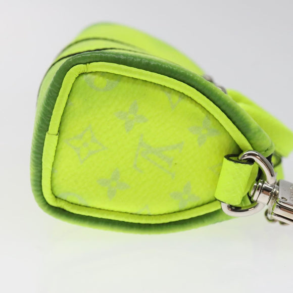 LOUIS VUITTON Taigalama Porte Cles Mini Keepall Charm Yellow M01048 Auth MX390