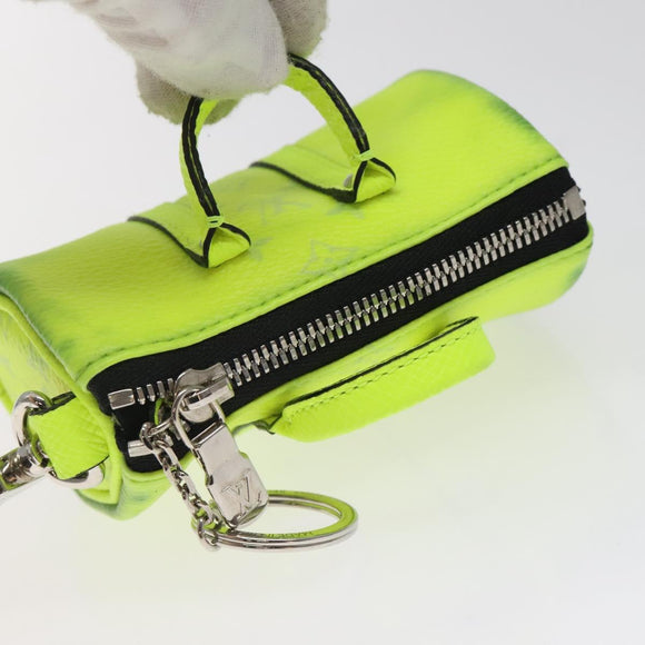 LOUIS VUITTON Taigalama Porte Cles Mini Keepall Charm Yellow M01048 Auth MX390