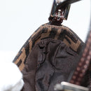 FENDI Zucca Canvas Mini Croissant Hand Bag Black Brown Silver Auth MX391V-22