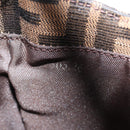 FENDI Zucca Canvas Mini Croissant Hand Bag Black Brown Silver Auth MX391V-11