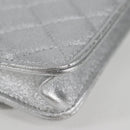 CHANEL Matelasse Chain Shoulder Bag Leather Silver CC Auth MX400AM-18