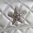 CHANEL Matelasse Chain Shoulder Bag Leather Silver CC Auth MX400AM-20