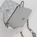 CHANEL Matelasse Chain Shoulder Bag Leather Silver CC Auth MX400AM-9