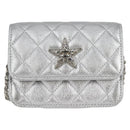 CHANEL Matelasse Chain Shoulder Bag Leather Silver CC Auth MX400AM-13