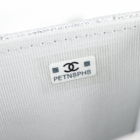 CHANEL Matelasse Chain Shoulder Bag Leather Silver CC Auth MX400AM