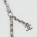 CHANEL Matelasse Chain Shoulder Bag Leather Silver CC Auth MX400AM-14