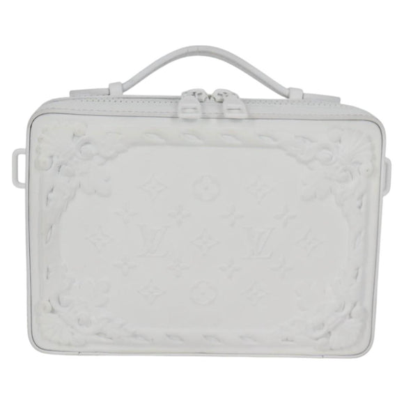 LOUIS VUITTON Monogram LV Ornament Soft Trunk Bag White M21833 LV Auth MX402SM