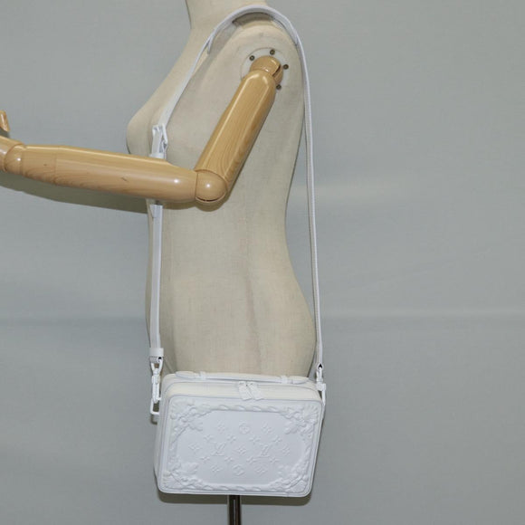 LOUIS VUITTON Monogram LV Ornament Soft Trunk Bag White M21833 LV Auth MX402SM