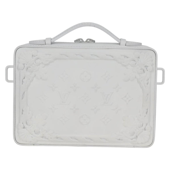LOUIS VUITTON Monogram LV Ornament Soft Trunk Bag White M21833 LV Auth MX402SM