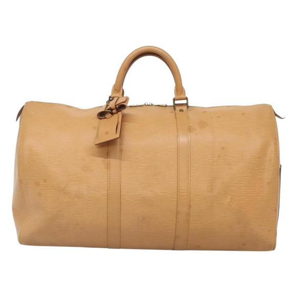LOUIS VUITTON Epi Keepall 50 Boston Bag Beige M42941 LV Auth MX411
