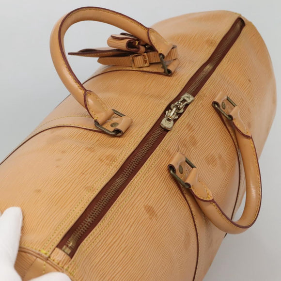LOUIS VUITTON Epi Keepall 50 Boston Bag Beige M42941 LV Auth MX411