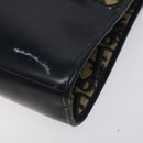 Christian Dior Trotter Canvas Hand Bag Navy Gold Auth MX415-9