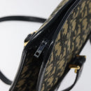 Christian Dior Trotter Canvas Hand Bag Navy Gold Auth MX415-10