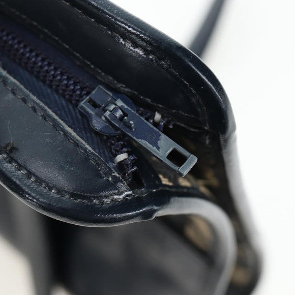 Christian Dior Trotter Canvas Hand Bag Navy Gold Auth MX415