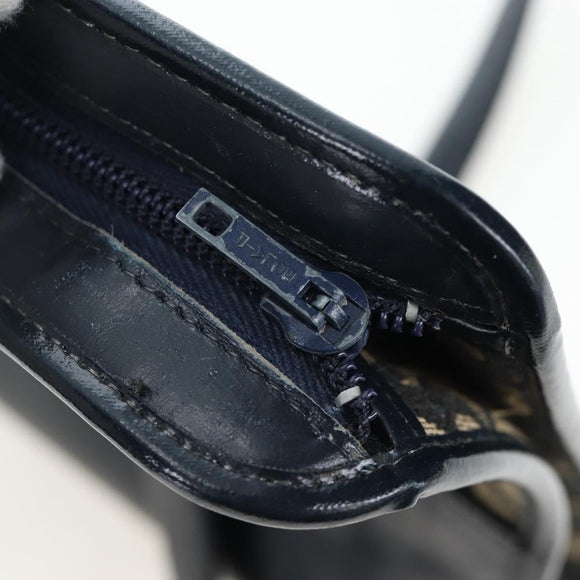 Christian Dior Trotter Canvas Hand Bag Navy Gold Auth MX415