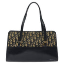 Christian Dior Trotter Canvas Hand Bag Navy Gold Auth MX415-15
