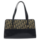 Christian Dior Trotter Canvas Hand Bag Navy Gold Auth MX415-2