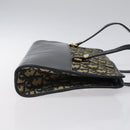 Christian Dior Trotter Canvas Hand Bag Navy Gold Auth MX415-3