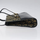 Christian Dior Trotter Canvas Hand Bag Navy Gold Auth MX415-4
