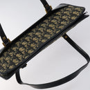Christian Dior Trotter Canvas Hand Bag Navy Gold Auth MX415-6