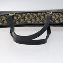 Christian Dior Trotter Canvas Hand Bag Navy Gold Auth MX415-7