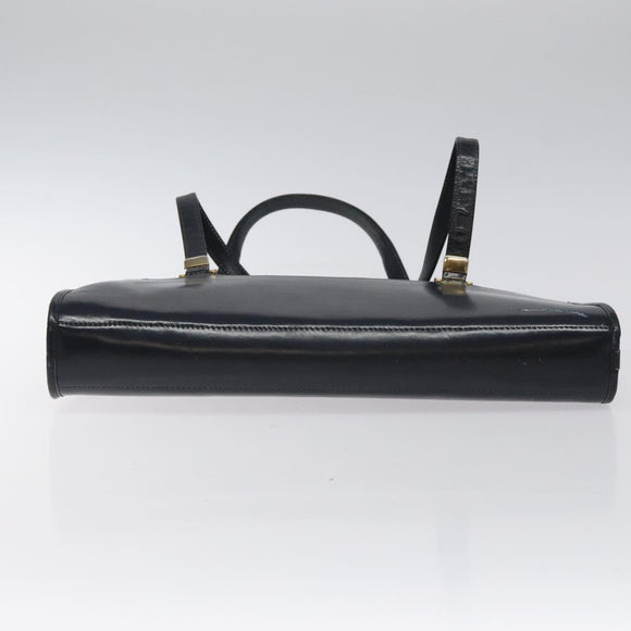 Christian Dior Trotter Canvas Hand Bag Navy Gold Auth MX415