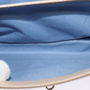 Salvatore Ferragamo Gancini Hand Bag Leather 2way Beige Gold Auth MX417-11