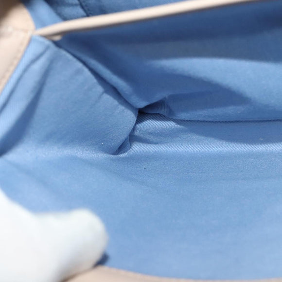 Salvatore Ferragamo Gancini Hand Bag Leather 2way Beige Gold Auth MX417