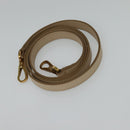 Salvatore Ferragamo Gancini Hand Bag Leather 2way Beige Gold Auth MX417-22