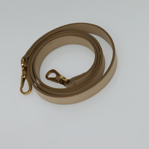 Salvatore Ferragamo Gancini Hand Bag Leather 2way Beige Gold Auth MX417