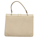 Salvatore Ferragamo Gancini Hand Bag Leather 2way Beige Gold Auth MX417-2