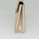 Salvatore Ferragamo Gancini Hand Bag Leather 2way Beige Gold Auth MX417-4