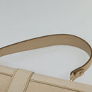 Salvatore Ferragamo Gancini Hand Bag Leather 2way Beige Gold Auth MX417-14