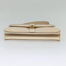 Salvatore Ferragamo Gancini Hand Bag Leather 2way Beige Gold Auth MX417-5