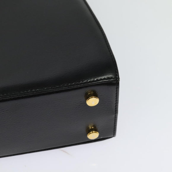 Salvatore Ferragamo Gancini Shoulder Bag Leather Black Gold Auth MX418