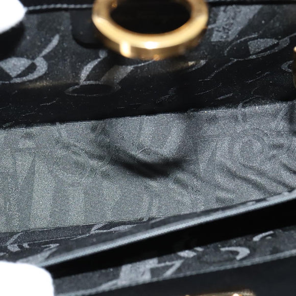 Salvatore Ferragamo Gancini Shoulder Bag Leather Black Gold Auth MX418