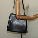 Salvatore Ferragamo Gancini Shoulder Bag Leather Black Gold Auth MX418-20