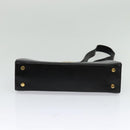 Salvatore Ferragamo Gancini Shoulder Bag Leather Black Gold Auth MX418-5